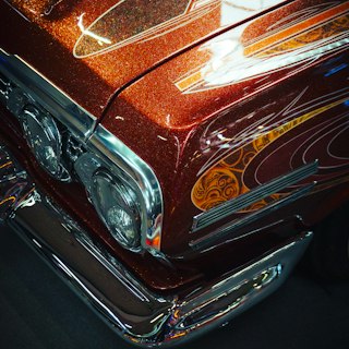 Chrome front end of a classic car