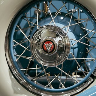 Restored chrome wire wheel
