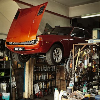 Classic car under restoration